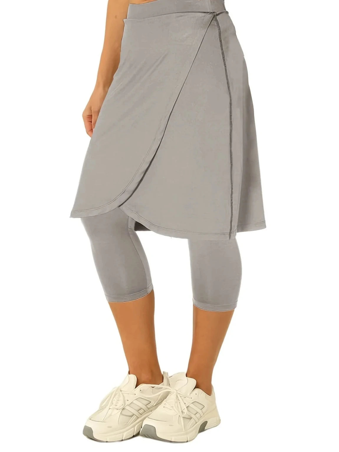 High-Waist Athletic Skirt with Pockets (capri leggings)