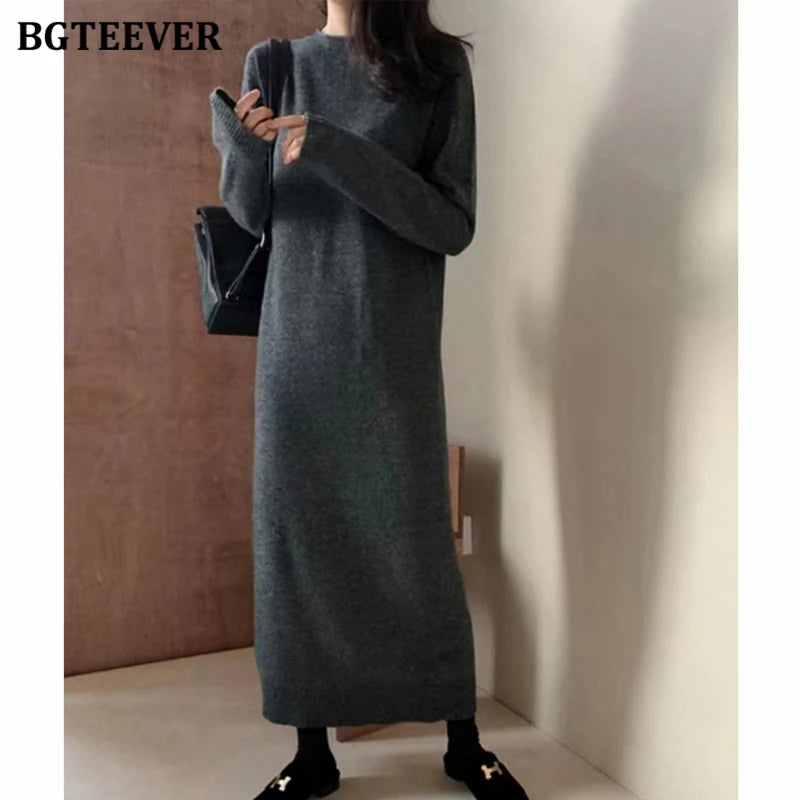 Casual Long Sleeve Knitted Dress