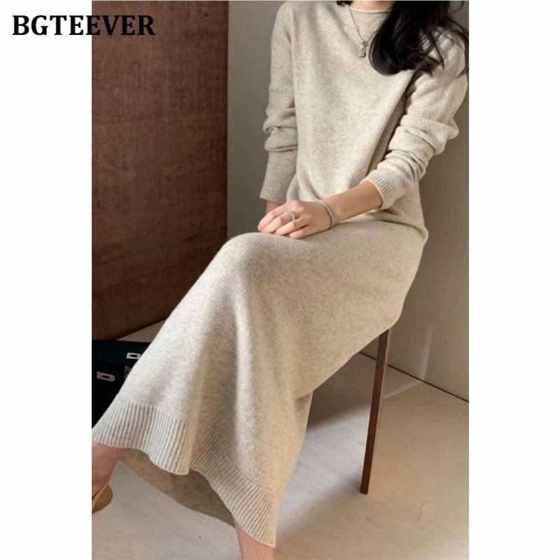 Casual Long Sleeve Knitted Dress