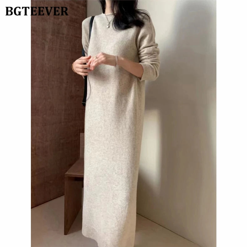 Casual Long Sleeve Knitted Dress